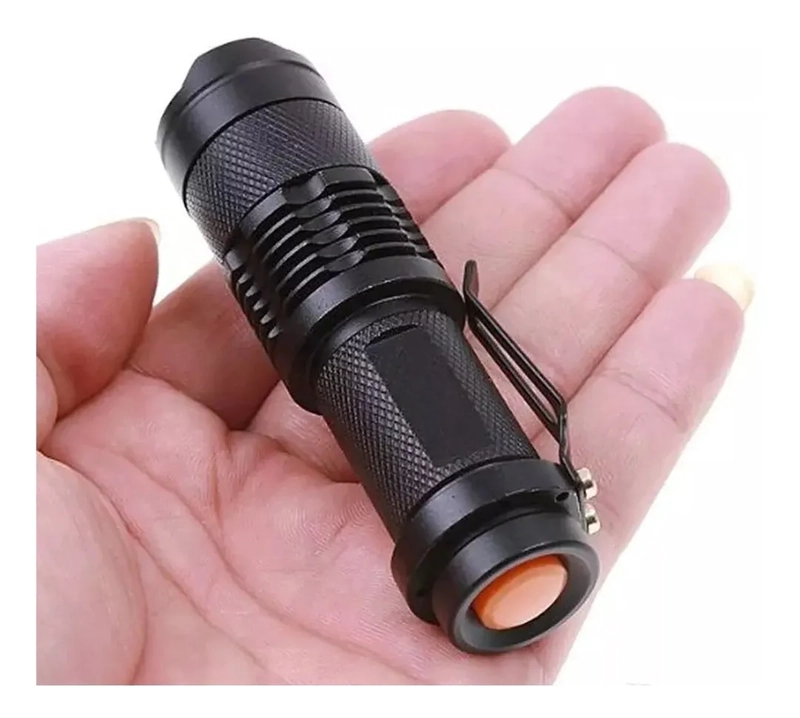 LINTERNA UV ULTRAVIOLETA LED , CON ZOOM, USA PILLA AA, METAL VIOLETA NEGRO - 2