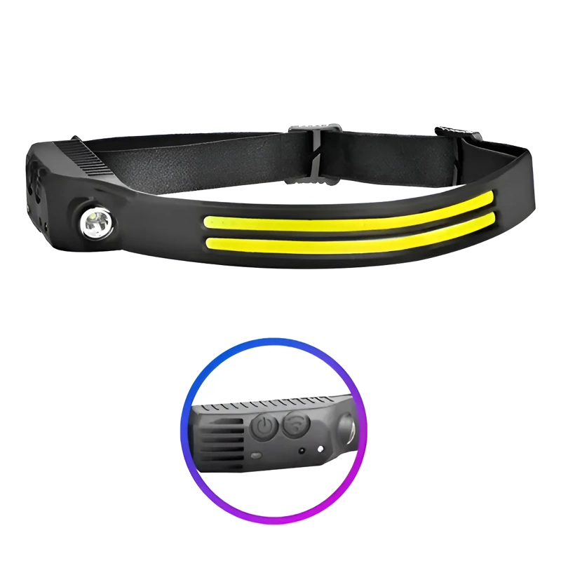 LINTERNA LED CINTILLO CON SENSOR MONTADO EN LA CABEZA LUZ BLANCO - 1
