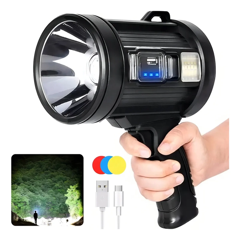 LINTERNA TACTICA MILITAR RECARGABLE ADKAR LED SOLAR 800 LM - 5