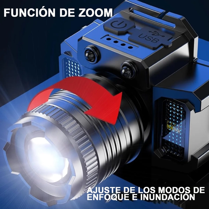 LAMPARA MINERO INDUCTIVO LINTERNA MINERA RECARGABLE CACERIA - 4