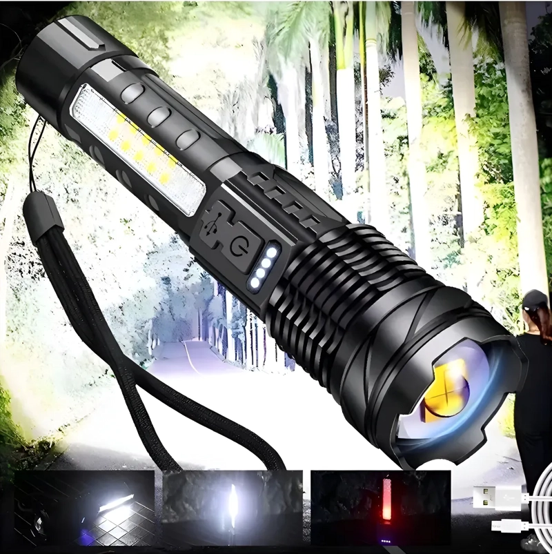 LINTERNA LED USB TITANIUM TACTICAL LASER PRO CAMPING TRAIL, COLOR: NEGRO, COLOR DE LUZ: NEGRO - 3