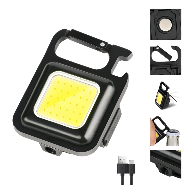 MINI LINTERNA LLAVERO COB POTENTE RECARGABLE LUZ BLANCO FRIO - 1
