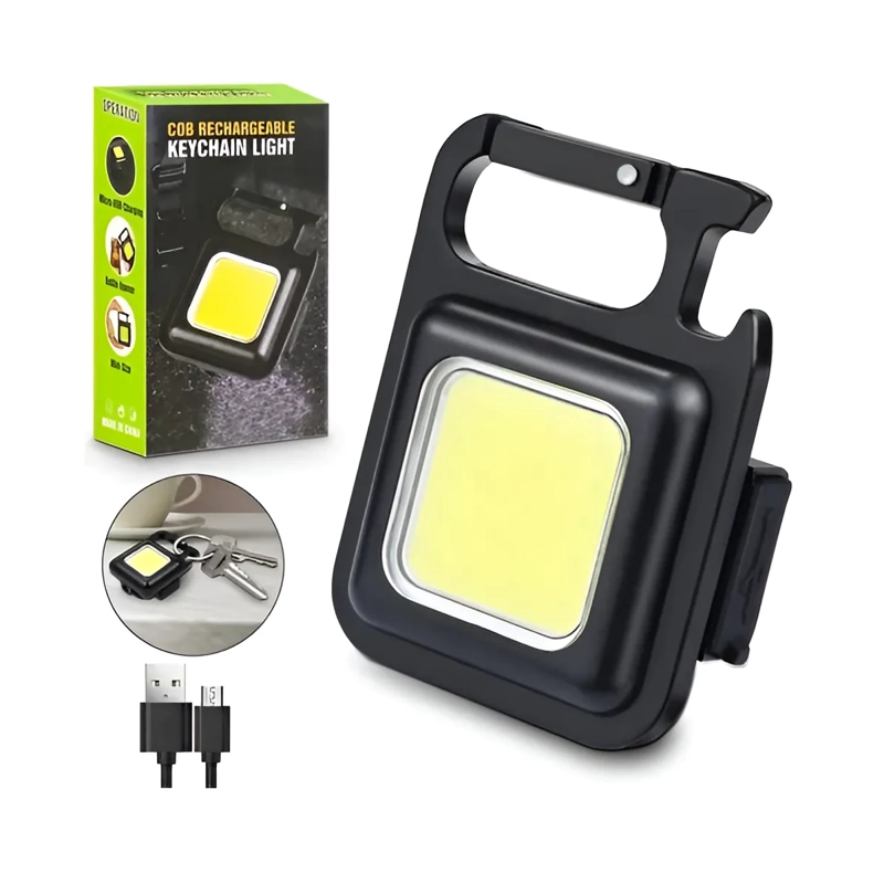MINI LINTERNA LLAVERO COB POTENTE RECARGABLE LUZ BLANCO FRIO - 3