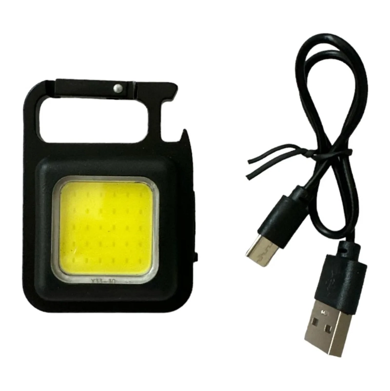 X5 LINTERNA LED COB LLAVERO GANCHO PORTATIL RECARGABLE NEGRO - 2