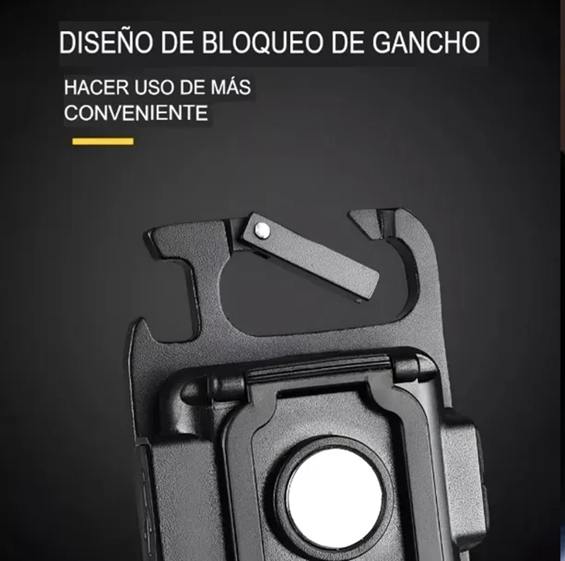 X5 LINTERNA LED COB LLAVERO GANCHO PORTATIL RECARGABLE NEGRO - 4