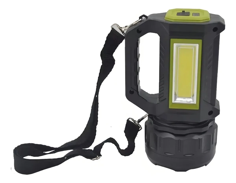 LINTERNA REFLECTOR LED RECARGABLE CARGA USB 1000LM LINTERNA NEGRO LUZ BLANCO - 1