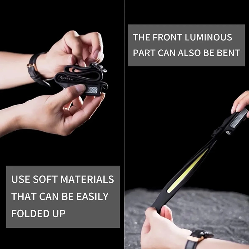 LINTERNA LED FRONTAL CINTILLO X2 RECARGABLE AUTO ENCENDIDO NEGRO BLANCO - 5