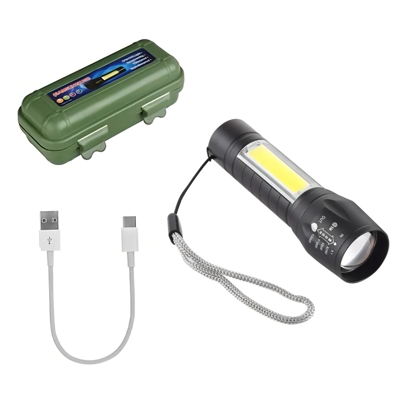 MINI LINTERNA TACTICA CAMPING PORTATIL RECARGABLE USB MARINSHOP LINTERNA TACTICA MINI 4000LM - 2