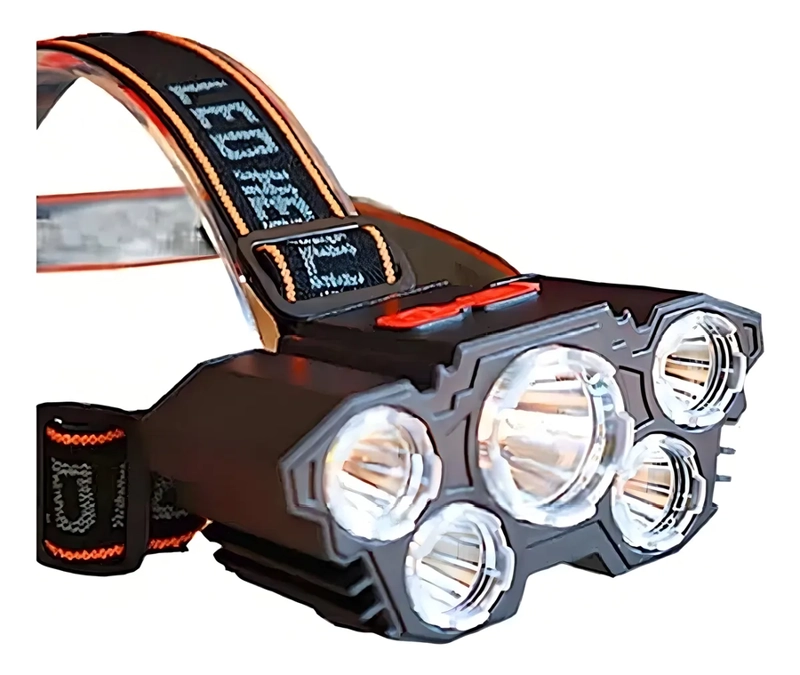 LINTERNA SUPER BRILLANTE MINERO 5 LED IRM T21 BANDA ELASTICA COLOR DE LA LUZ BLANCO - 4