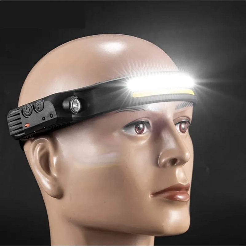 LINTERNA FRONTAL 2EN1 PARA CASCO D MINERO CON SENSOR LUZ LED - 3