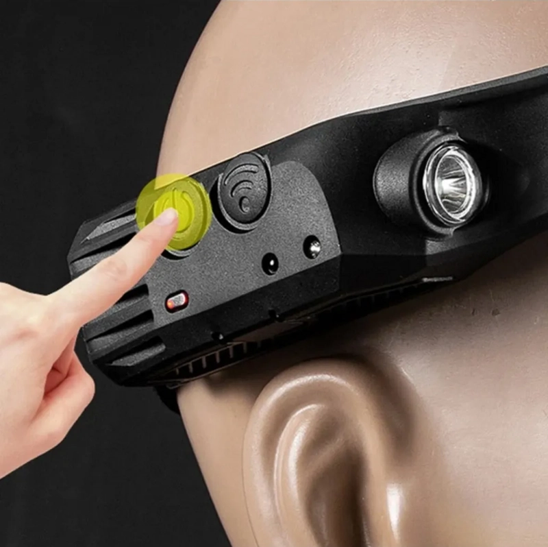LINTERNA FRONTAL 2EN1 PARA CASCO D MINERO CON SENSOR LUZ LED - 4