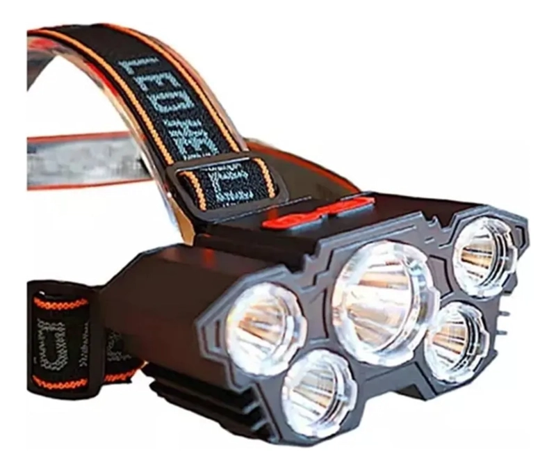 LINTERNA SUPER BRILLANTE MINERO 5 LED IRM T21 BANDA ELASTICA BLANCO - 2