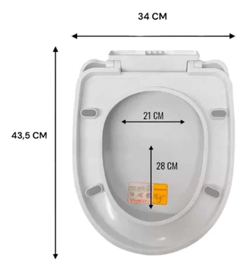 TAPA ASIENTO PARA BAÑO WC UNIVERSAL CIERRE LENTO Y00398 BLANCO - 2