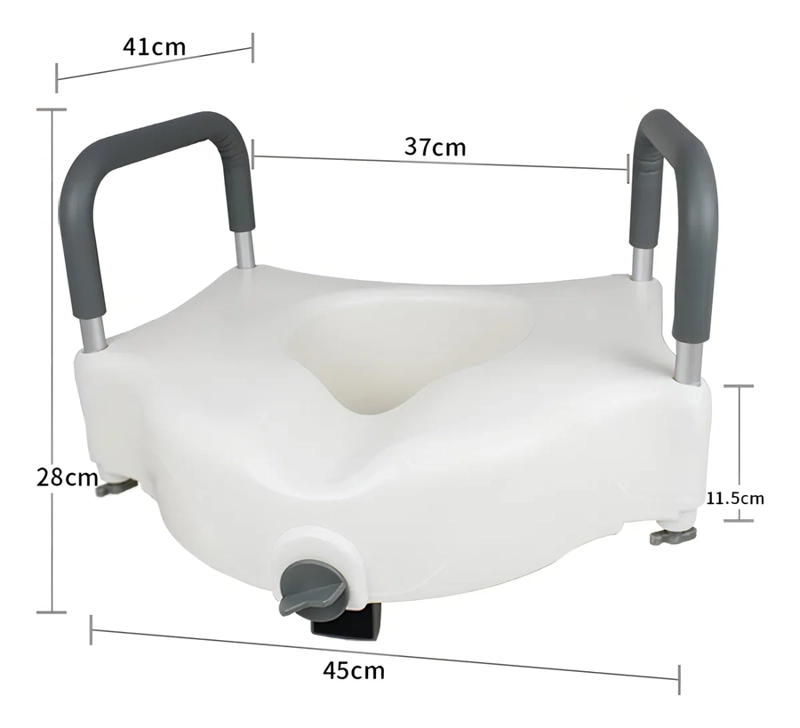 ALZA BAÑO WC CON APOYA BRAZOS COLOR BLANCO 1 UNIDAD - 1