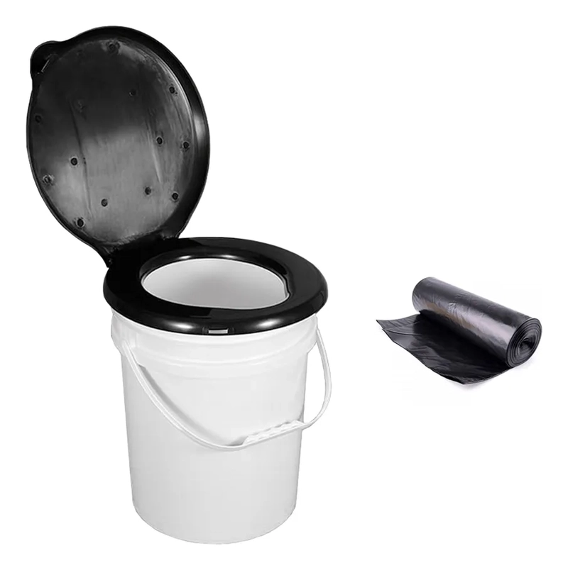ASIENTO WC FRC REDONDO TAPA + BALDE + BOLSAS LISO - 1