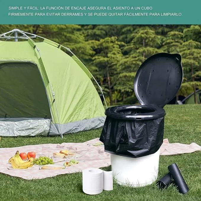 ASIENTO WC FRC REDONDO TAPA + BALDE + BOLSAS LISO - 5
