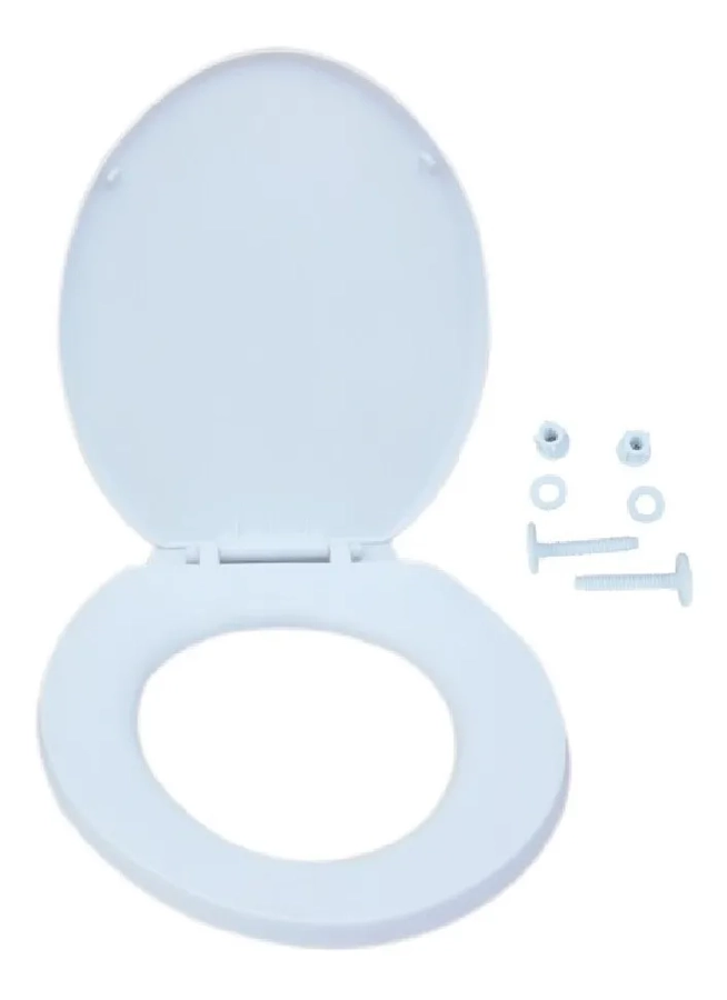 ASIENTO Y TAPA DE BAÑO WC BLANCA - 1