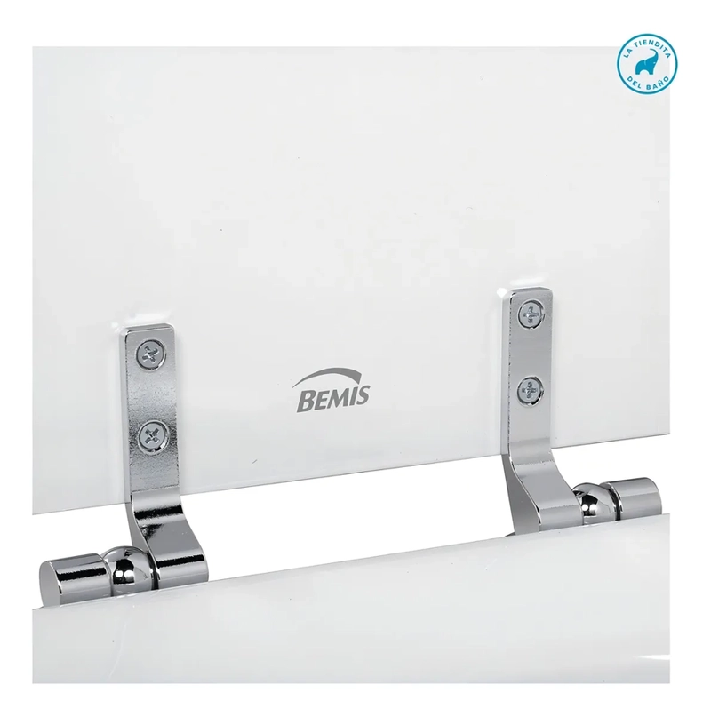 TAPA WC MADERA REDONDO BISAGRA METALICA - BEMIS COLOR BLANCO - 1