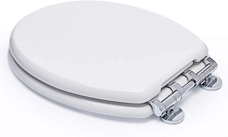 TAPA WC MADERA REDONDO BISAGRA METALICA - BEMIS COLOR BLANCO - 2