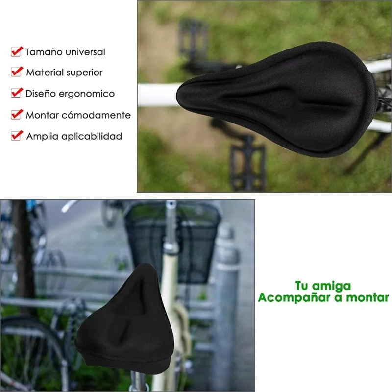 CUBRE SILLINES DE GEL PARA ASIENTO SILLIN DE BICICLETA - 3