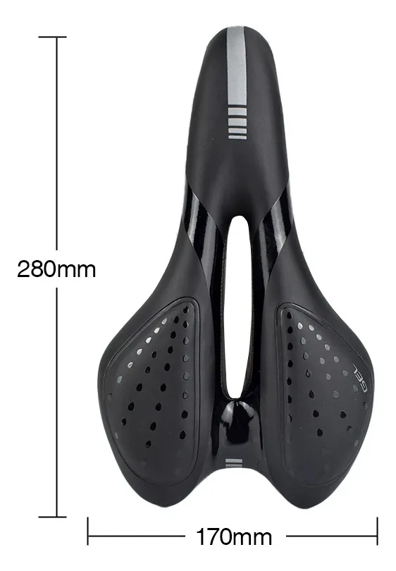 SILLIN ASIENTO GEL BICICLETA ACOLCHADO ANTI PROSTATICO ANCHO 17 MM COLOR NE LARGO 18 MM - 1