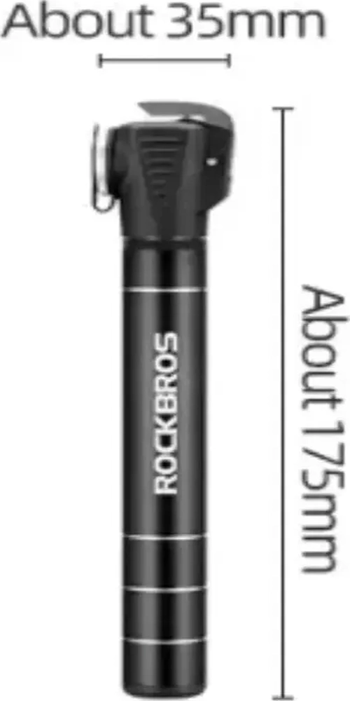 BOMBIN BICICLETA ROCKBROS ALUMINIO/ 100 PSI COLOR NEGRO - 5