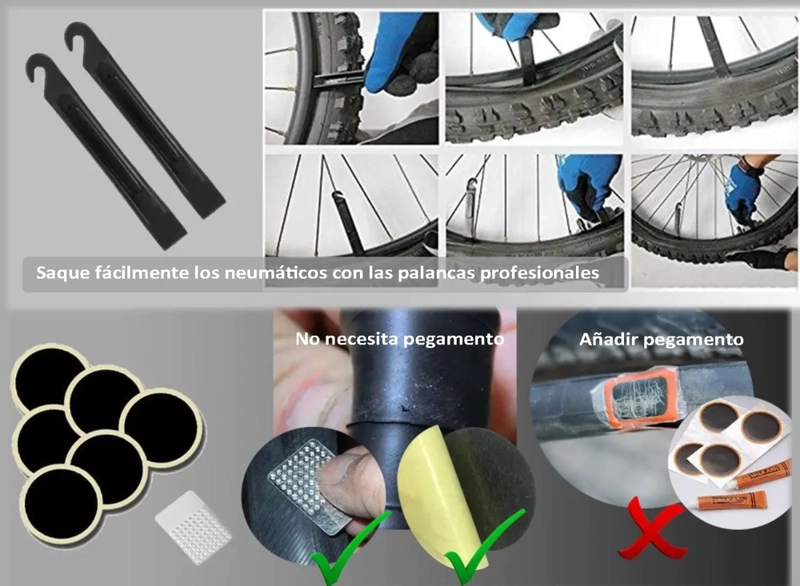 MINI BOMBINES PORTATIL PARA BICICLETA CON MANOMETRO 120PSI - 6