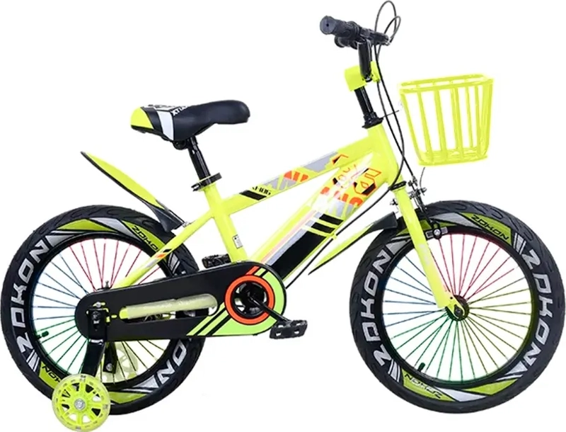 BICICLETA MOUNTAIN BIKE LUCES LED Y COLORES ARO 12 AMARILLO - 1