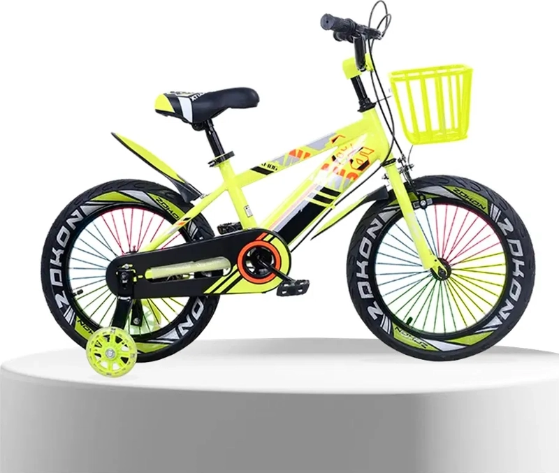 BICICLETA MOUNTAIN BIKE LUCES LED Y COLORES ARO 12 AMARILLO - 2