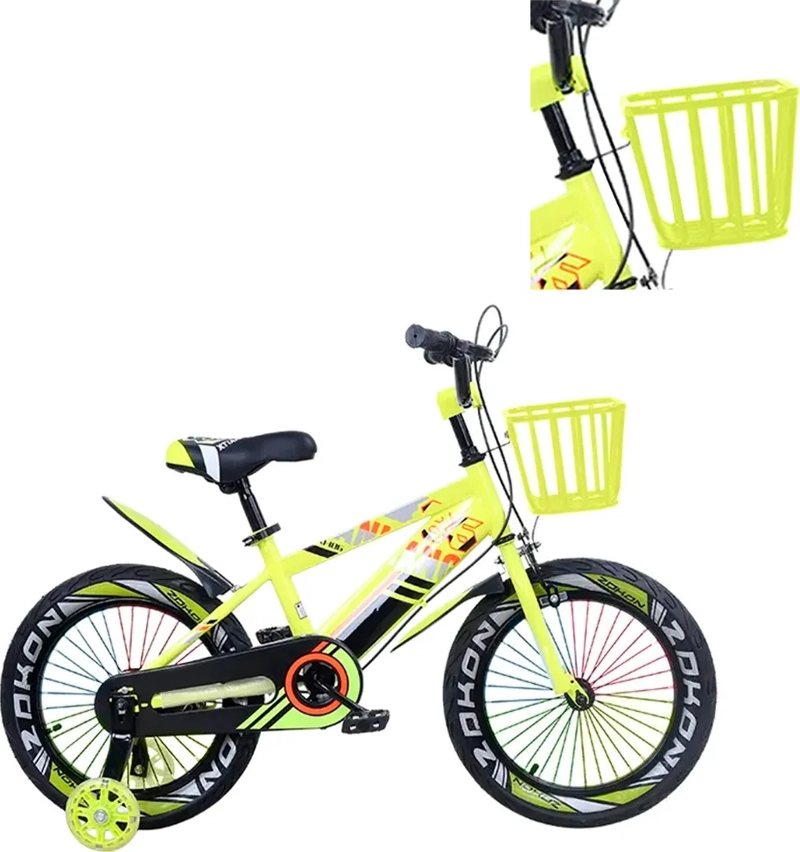BICICLETA MOUNTAIN BIKE LUCES LED Y COLORES ARO 12 AMARILLO - 3