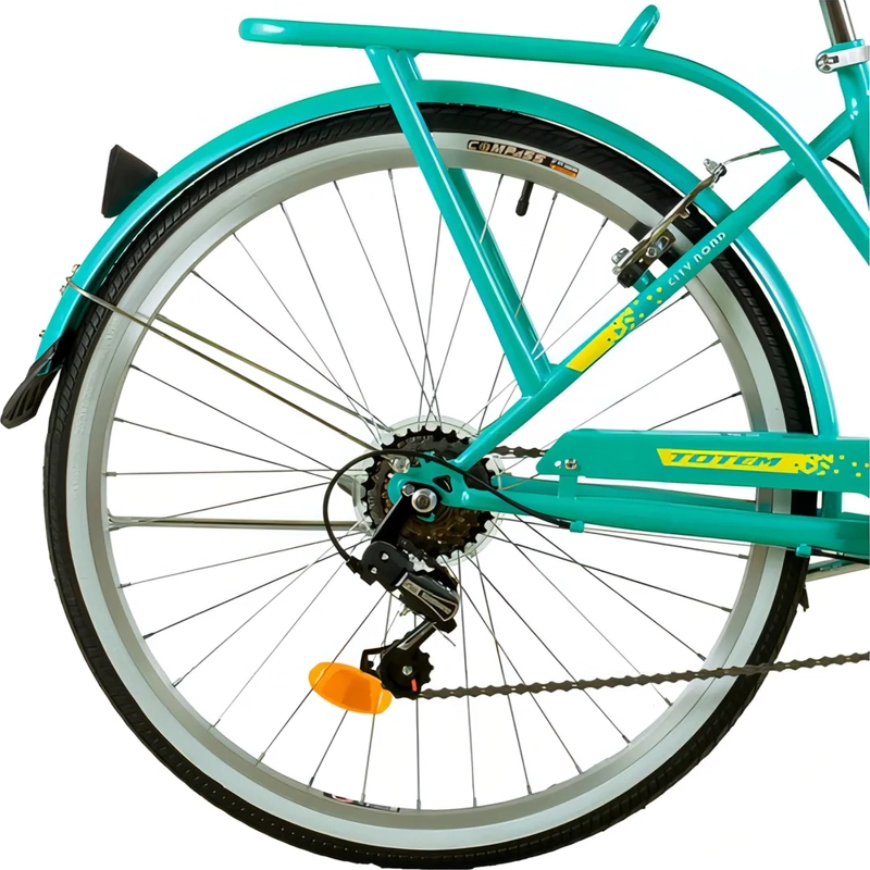 BICICLETA URBANA TOTEM MODELO CITY ARO 26 COLOR TURQUESA COLOR CELESTE TAMAÑO DEL CUADRO XS - 3
