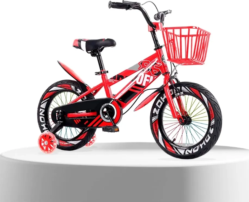 BICICLETA MOUNTAIN BIKE LUCES LED Y COLORES ARO 12 ROJO - 3