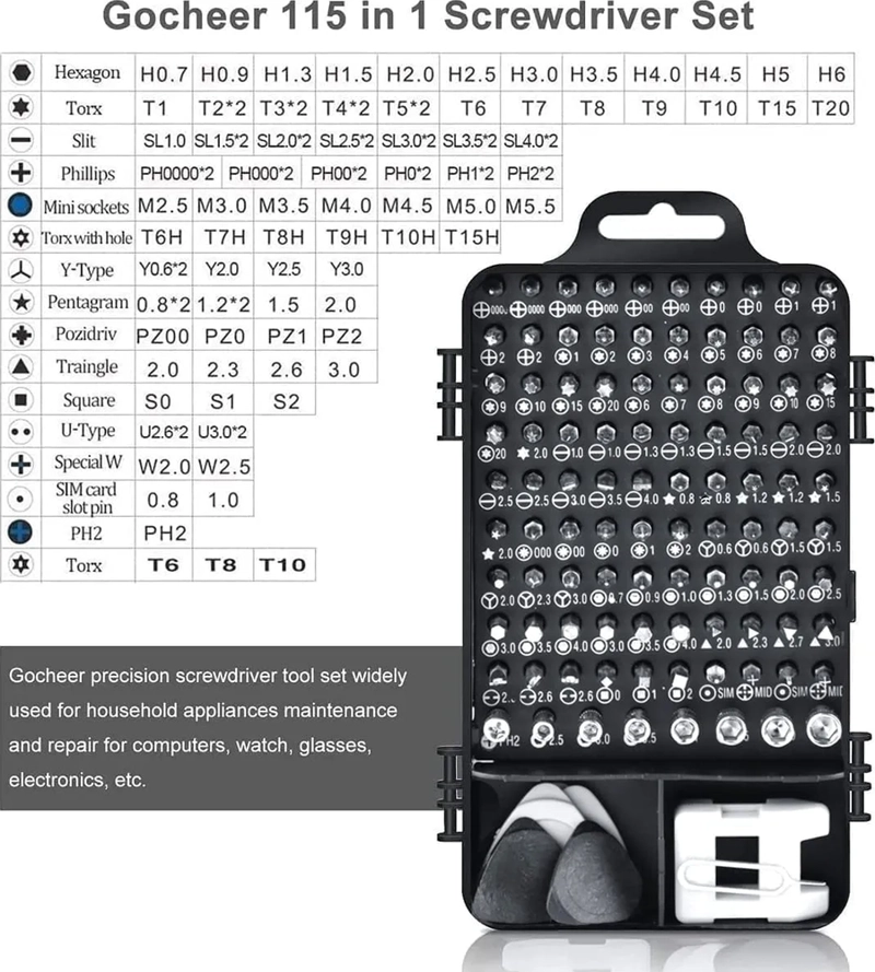 COMPUTADORAREPARACION DESTORNILLADOR 115-IN -1 SET - 2
