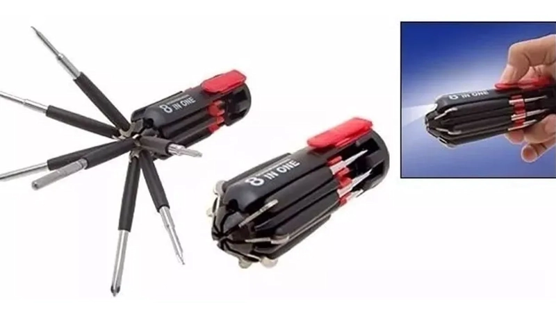 DESTORNILLADOR 8 EN 1 CON LINTERNA LED HERRAMIENTA MULTIUSO - 1