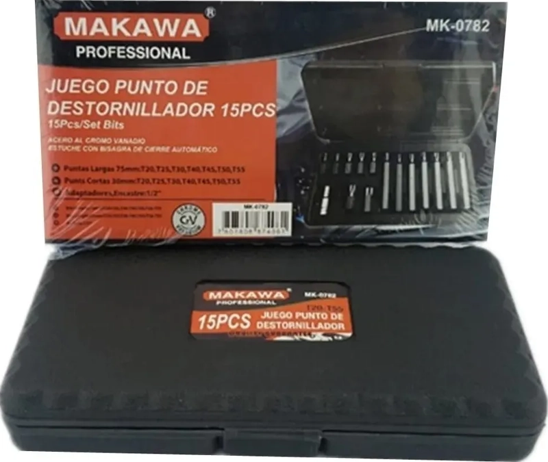 JUEGO DE PUNTAS ESTRELLA TORX 15 PIEZAS MAKAWA - 2