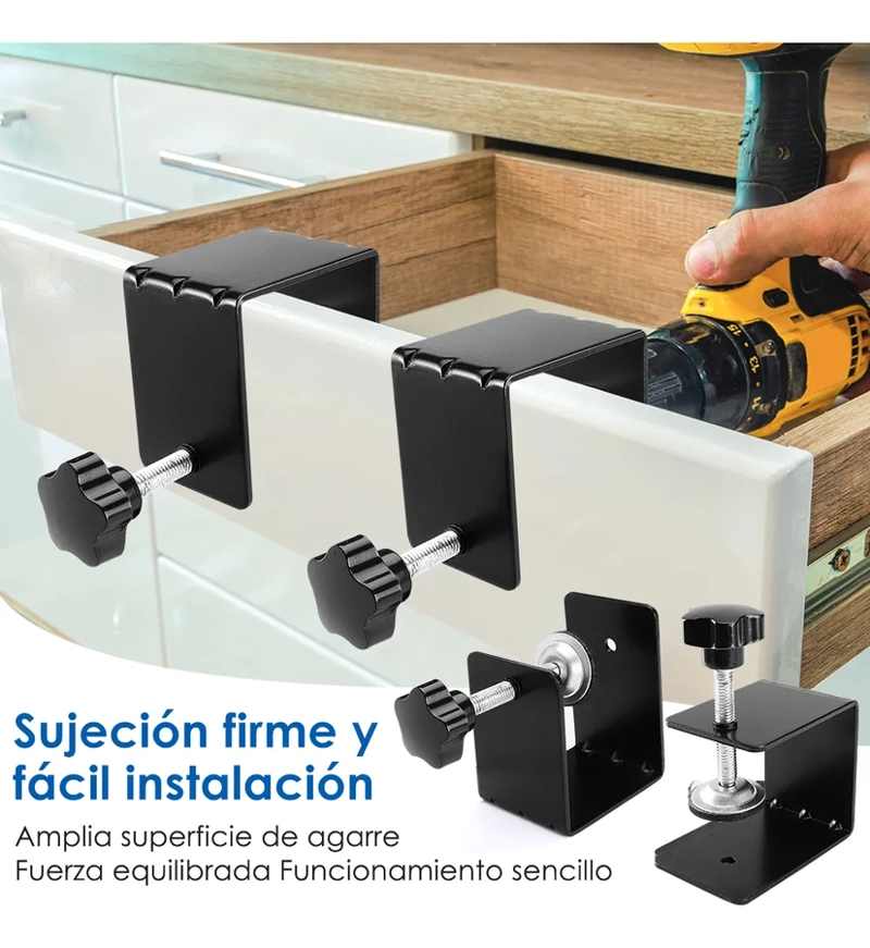 4 PRENSA ABRAZADERA MONTAJE PANEL FRONTAL CAJON MADERA PINZA - 2