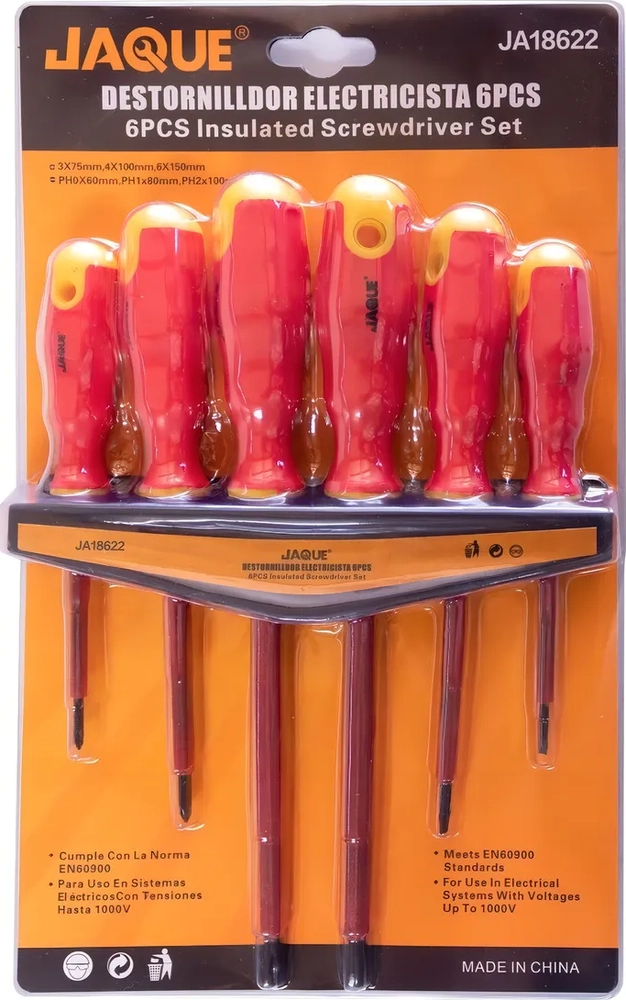 DESTORNILLADOR 6PCS ROJO ELECTRICO HASTA 1000V CM-DE1406 - 2