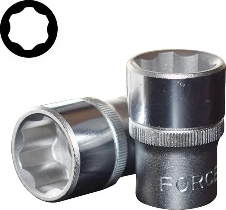 JUEGO DADOS HEX. C/REDONDO []1/4``4-14MM. 19PZ (2203), FORCE - 1