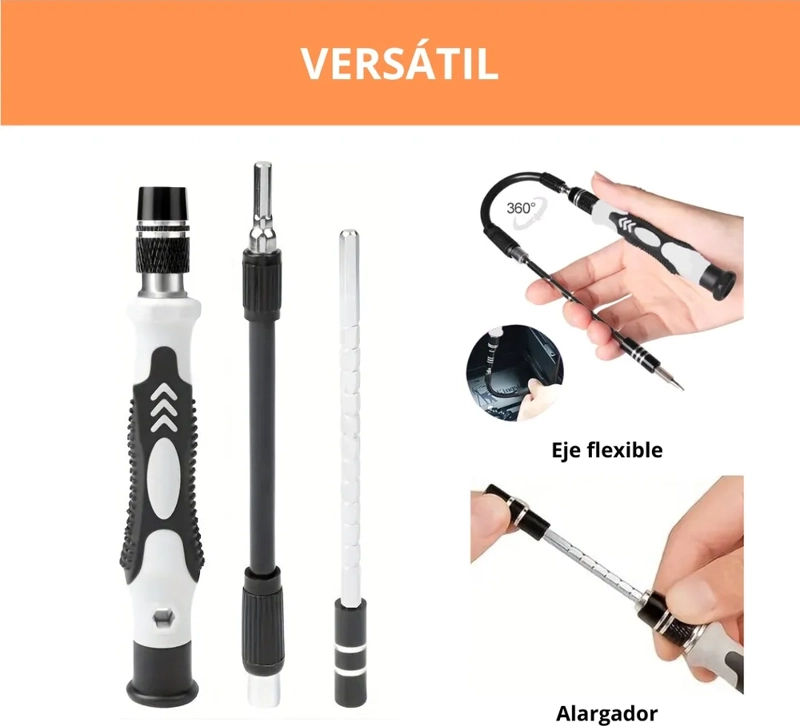 JUEGO KIT SET DESTORNILLADORES PRECISION 115 EN 1 TELEFONO - 1