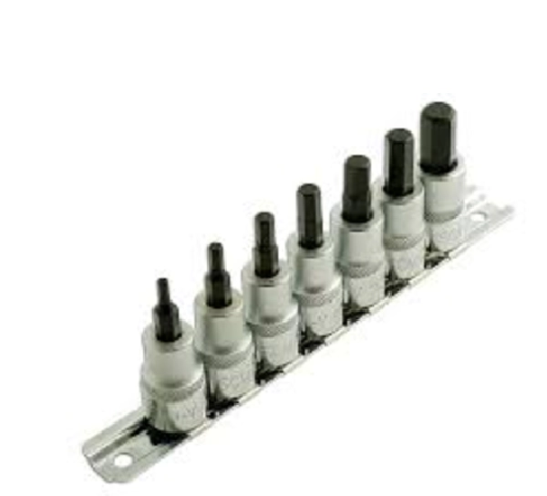 KIT JUEGO DE DADOS DE PUNTA TORX 1/4 Y 3/8 12 PIEZAS TOTAL COLOR TURQUESA - 2
