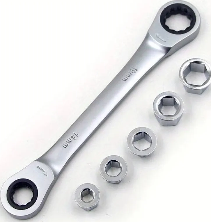 JUEGO / SET LLAVE DOBLE CHICHARRA CON ANILLOS 6 PCS KAMASA - 2