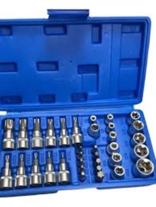 JUEGO DADOS TORX ESTRELLA 3/8 HEMBRA MACHO 34 PCS CROWNMAN COLOR CROMADO - 2