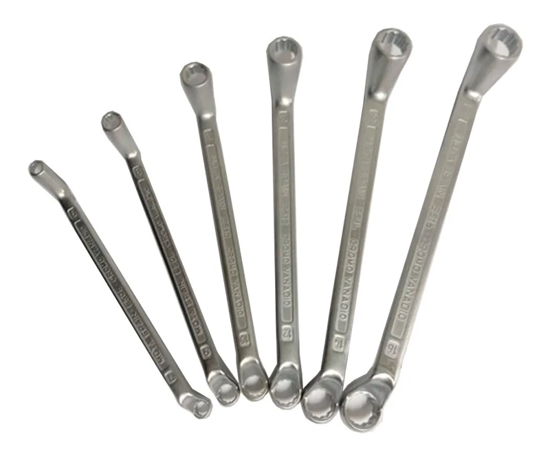 LLAVE DOBLE PUNTA CORONA/CORONA CURVA 6PCS 8-19MM PLATEADO - 2
