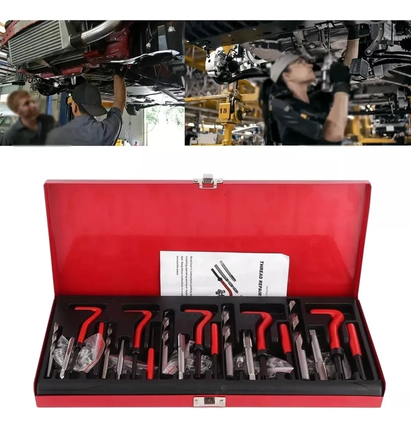KIT PARA REPARACION DE ROSCAS, 131 PIEZAS X L NEGRO - 1