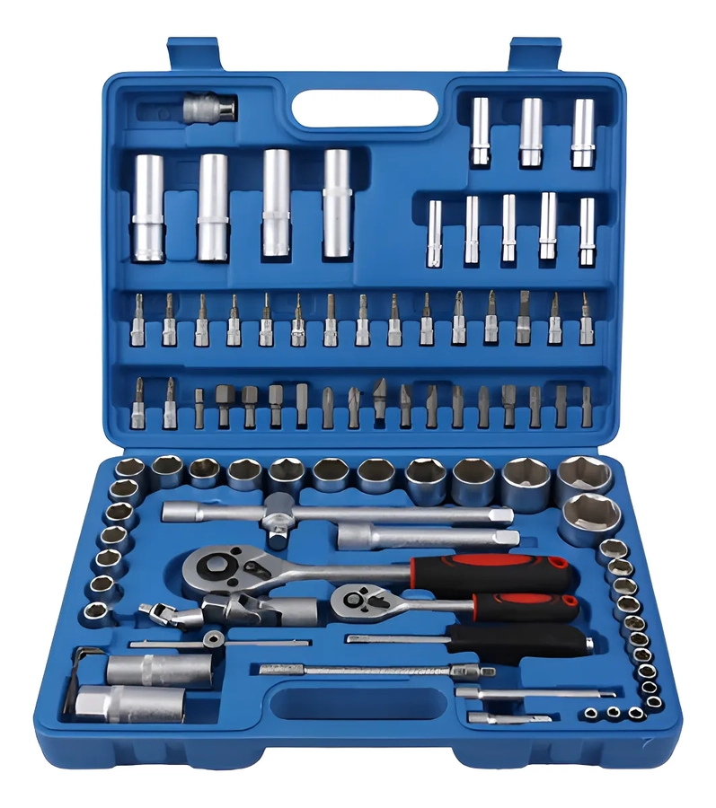 CAJA HERRAMIENTAS DADOS LLAVES 94 PIEZAS ACERO CRV - NORPLAT COLOR AZUL - 3