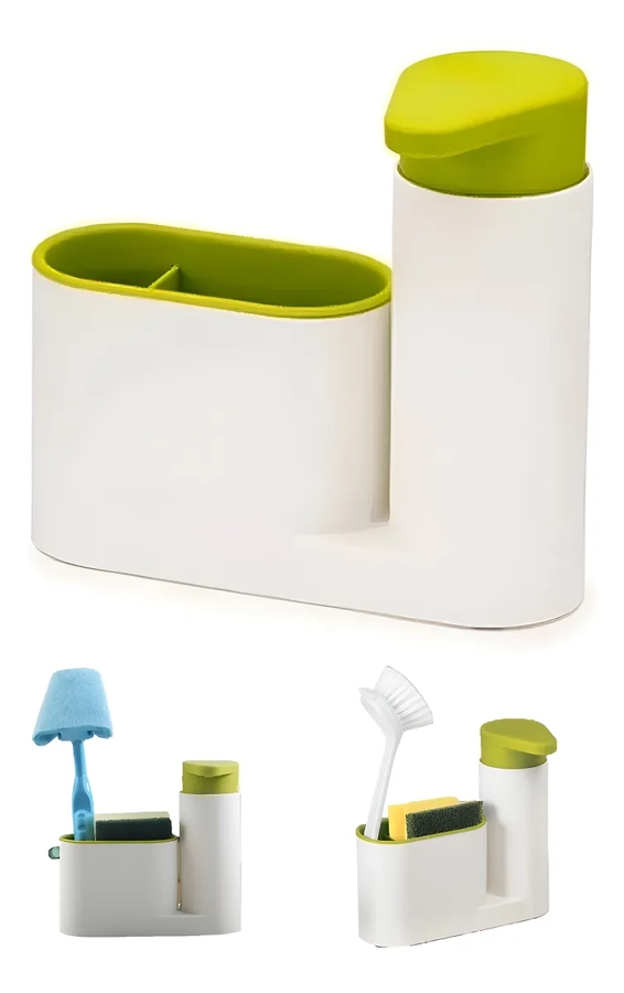 DISPENSADOR JABON LIQUIDO LAVALOZAS LAVAPLATOS PORTA ESPONJA - 2