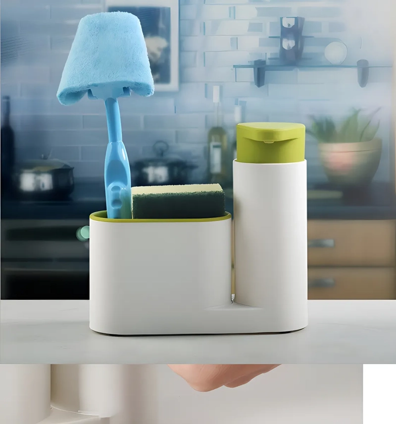 DISPENSADOR JABON LIQUIDO LAVALOZAS LAVAPLATOS PORTA ESPONJA - 5