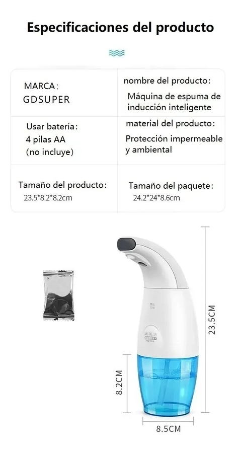 DISPENSADOR SENSOR INFRARROJO AUTOMATICO DE JABON / 220022 BLANCO - 220022 - 3