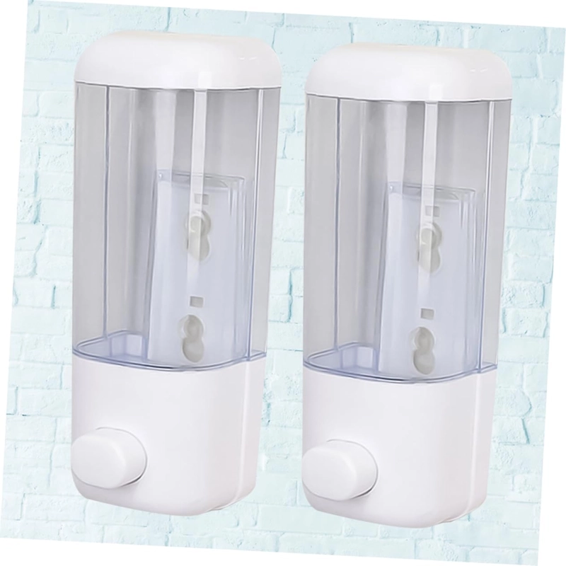 3 X DISPENSADOR JABON LIQUIDO GEL SHAMPOO 500 ML BAÑO COCINA BLANCO - 2