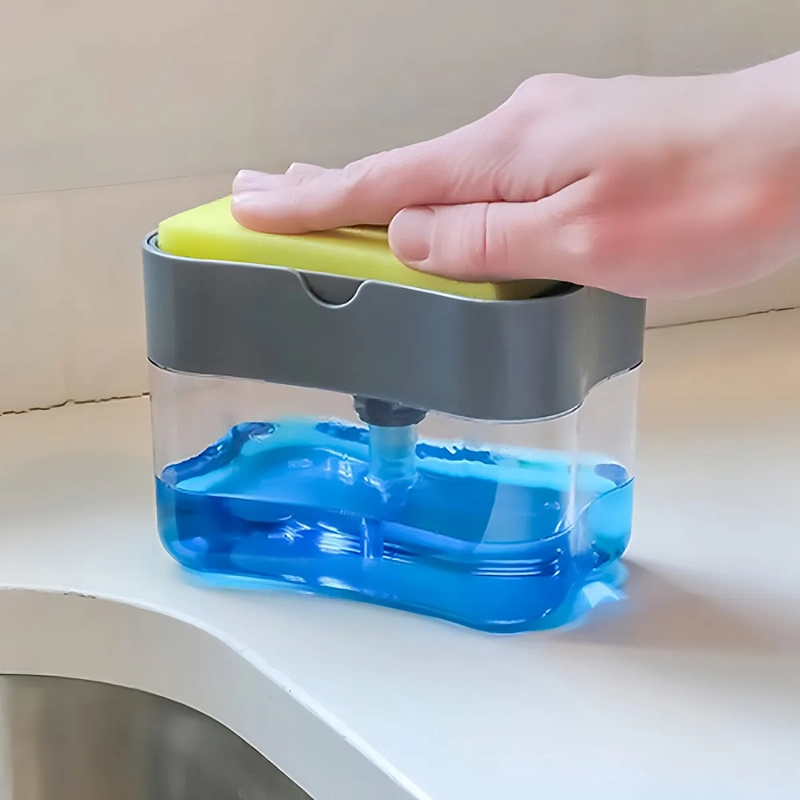 DISPENSADOR DE JABON LIQUIDO PARA COCINA 385ML / ANGELSTOCK COLOR TRANSPARENTE - 2